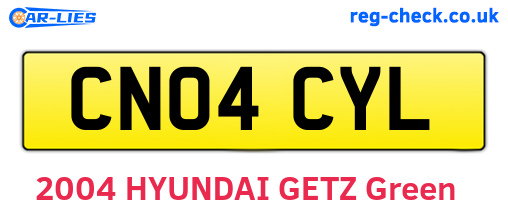 CN04CYL are the vehicle registration plates.
