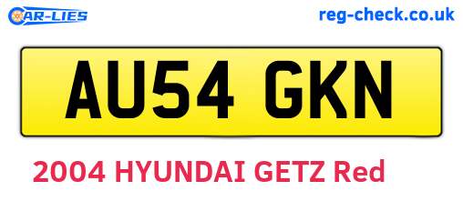 AU54GKN are the vehicle registration plates.