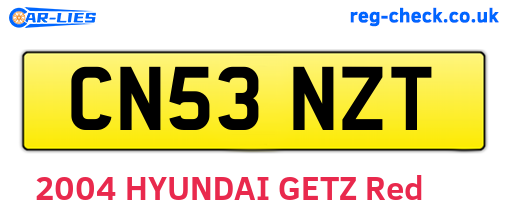 CN53NZT are the vehicle registration plates.