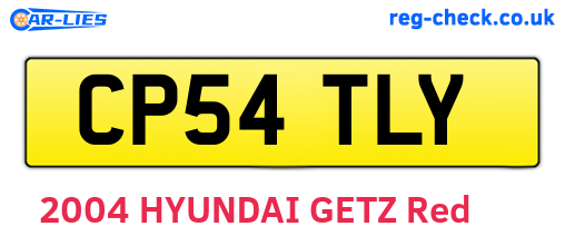 CP54TLY are the vehicle registration plates.
