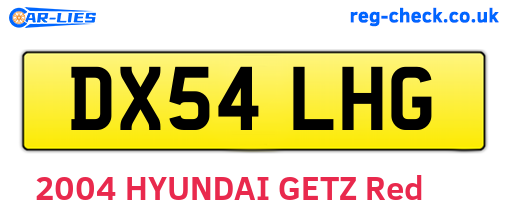 DX54LHG are the vehicle registration plates.