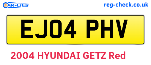 EJ04PHV are the vehicle registration plates.