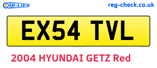 EX54TVL are the vehicle registration plates.