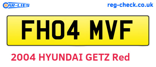 FH04MVF are the vehicle registration plates.