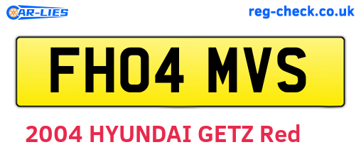 FH04MVS are the vehicle registration plates.