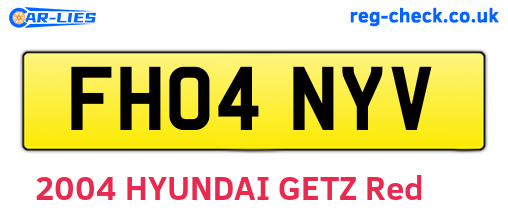 FH04NYV are the vehicle registration plates.