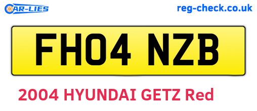 FH04NZB are the vehicle registration plates.