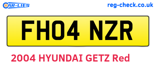 FH04NZR are the vehicle registration plates.