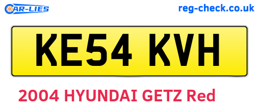 KE54KVH are the vehicle registration plates.