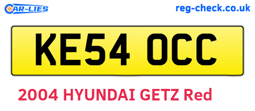 KE54OCC are the vehicle registration plates.