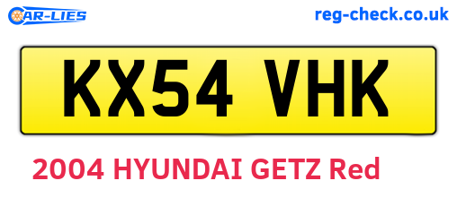 KX54VHK are the vehicle registration plates.