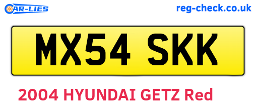 MX54SKK are the vehicle registration plates.