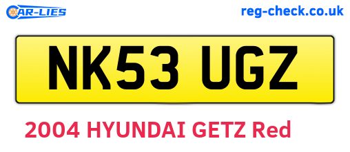 NK53UGZ are the vehicle registration plates.