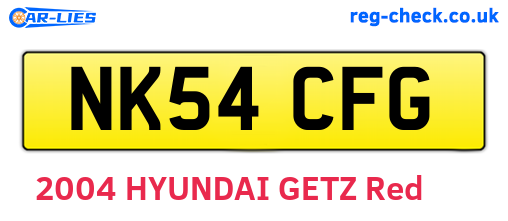 NK54CFG are the vehicle registration plates.