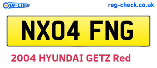 NX04FNG are the vehicle registration plates.