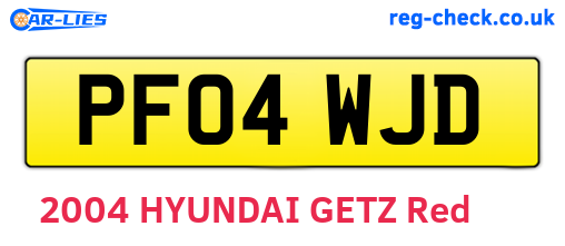 PF04WJD are the vehicle registration plates.