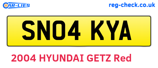 SN04KYA are the vehicle registration plates.