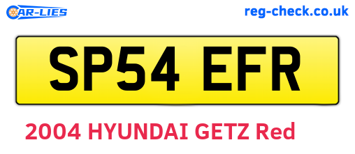 SP54EFR are the vehicle registration plates.