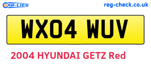 WX04WUV are the vehicle registration plates.