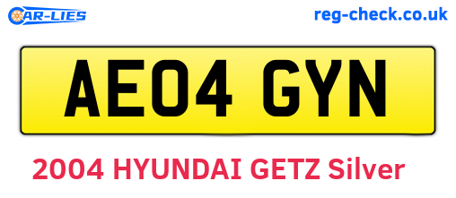 AE04GYN are the vehicle registration plates.