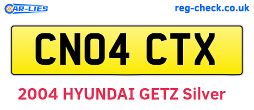 CN04CTX are the vehicle registration plates.