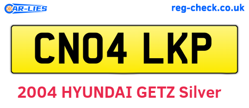 CN04LKP are the vehicle registration plates.