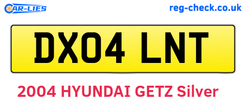 DX04LNT are the vehicle registration plates.
