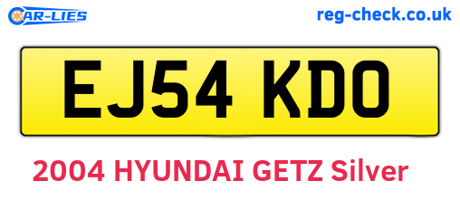 EJ54KDO are the vehicle registration plates.
