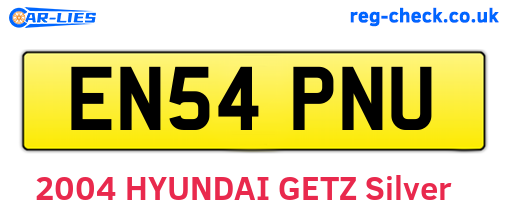 EN54PNU are the vehicle registration plates.