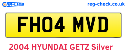 FH04MVD are the vehicle registration plates.