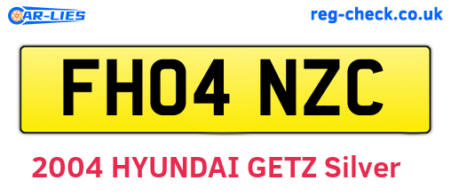 FH04NZC are the vehicle registration plates.