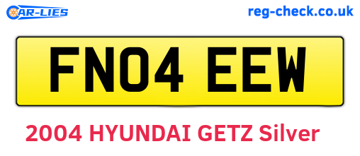 FN04EEW are the vehicle registration plates.