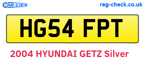 HG54FPT are the vehicle registration plates.