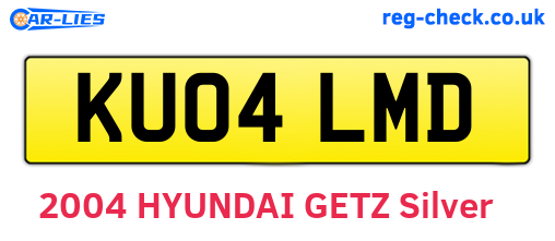 KU04LMD are the vehicle registration plates.