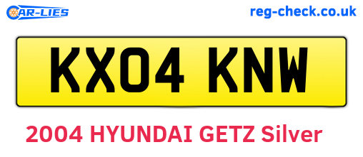 KX04KNW are the vehicle registration plates.
