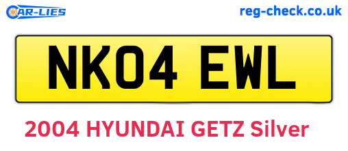 NK04EWL are the vehicle registration plates.