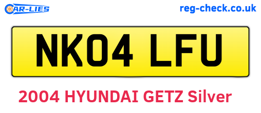 NK04LFU are the vehicle registration plates.