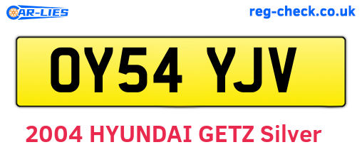 OY54YJV are the vehicle registration plates.