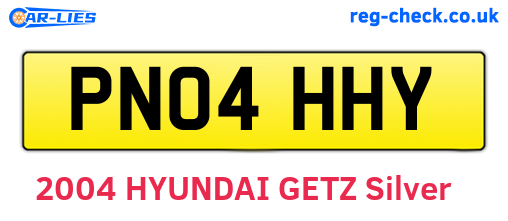 PN04HHY are the vehicle registration plates.