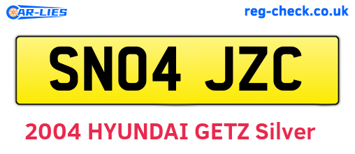 SN04JZC are the vehicle registration plates.
