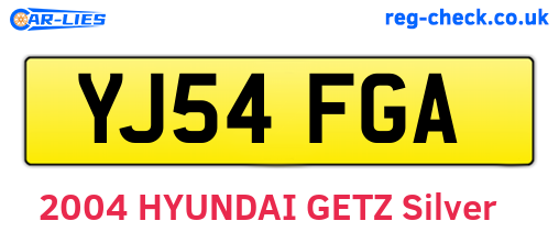 YJ54FGA are the vehicle registration plates.