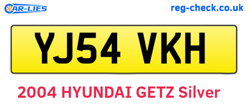 YJ54VKH are the vehicle registration plates.