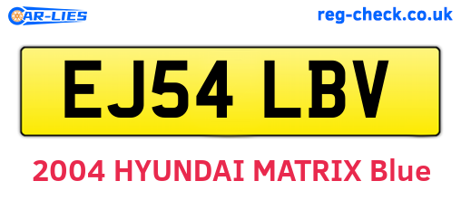 EJ54LBV are the vehicle registration plates.