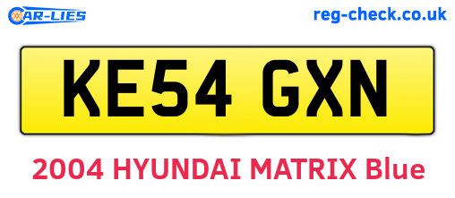 KE54GXN are the vehicle registration plates.
