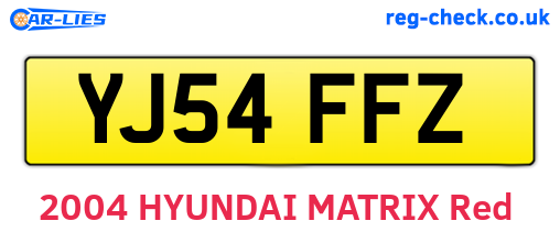 YJ54FFZ are the vehicle registration plates.