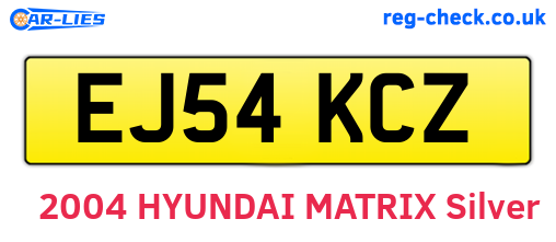 EJ54KCZ are the vehicle registration plates.
