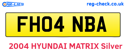 FH04NBA are the vehicle registration plates.