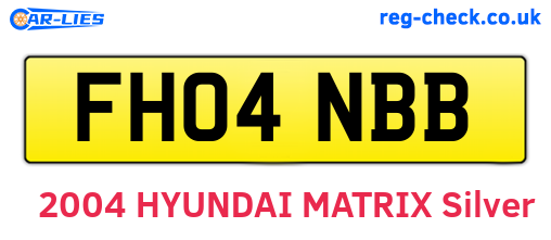 FH04NBB are the vehicle registration plates.