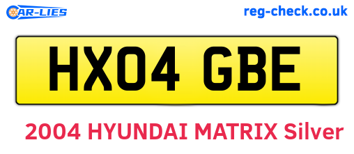 HX04GBE are the vehicle registration plates.