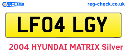 LF04LGY are the vehicle registration plates.